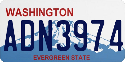 WA license plate ADN3974