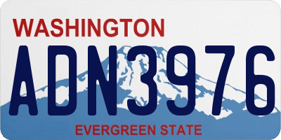 WA license plate ADN3976