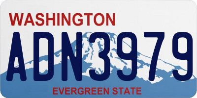 WA license plate ADN3979
