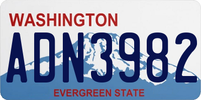 WA license plate ADN3982