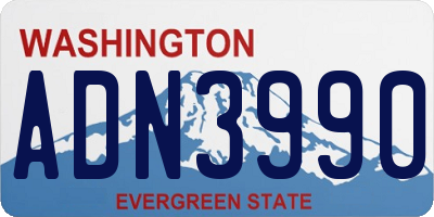 WA license plate ADN3990