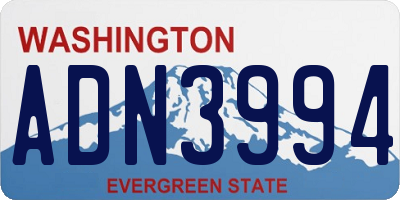 WA license plate ADN3994