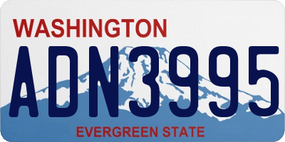 WA license plate ADN3995