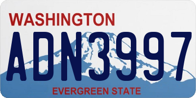 WA license plate ADN3997