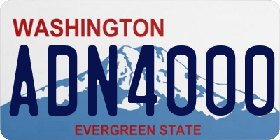 WA license plate ADN4000