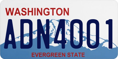 WA license plate ADN4001