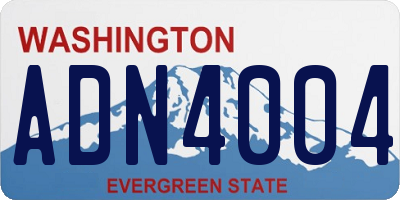 WA license plate ADN4004