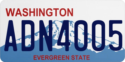WA license plate ADN4005