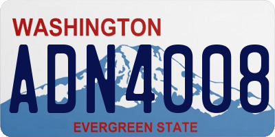WA license plate ADN4008