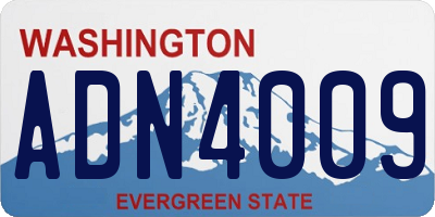 WA license plate ADN4009