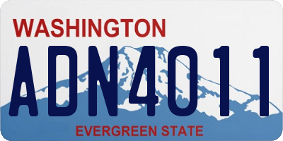 WA license plate ADN4011