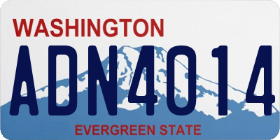 WA license plate ADN4014