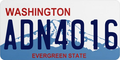 WA license plate ADN4016