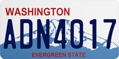 WA license plate ADN4017