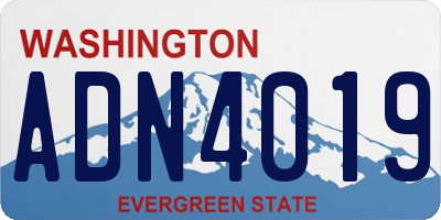 WA license plate ADN4019