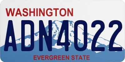 WA license plate ADN4022