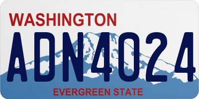 WA license plate ADN4024