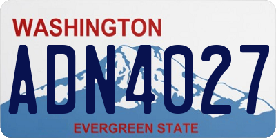 WA license plate ADN4027