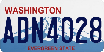 WA license plate ADN4028