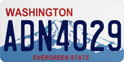 WA license plate ADN4029