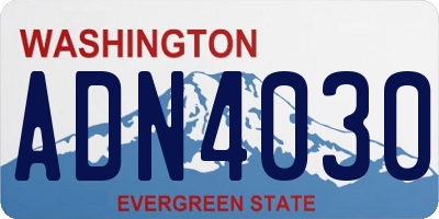 WA license plate ADN4030