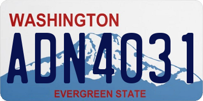 WA license plate ADN4031