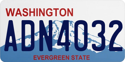 WA license plate ADN4032
