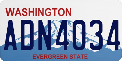 WA license plate ADN4034