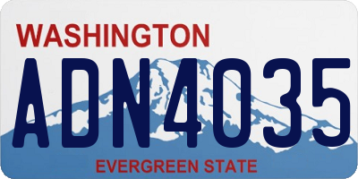 WA license plate ADN4035