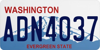 WA license plate ADN4037