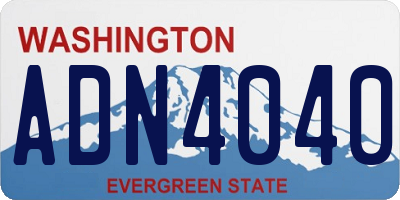 WA license plate ADN4040