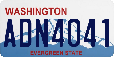 WA license plate ADN4041