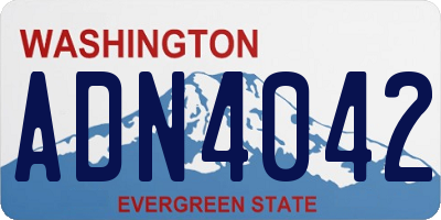 WA license plate ADN4042
