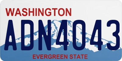 WA license plate ADN4043