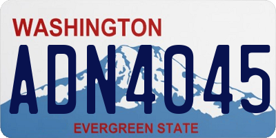 WA license plate ADN4045