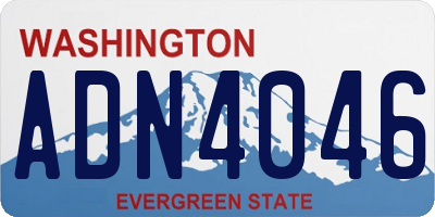 WA license plate ADN4046