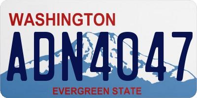 WA license plate ADN4047