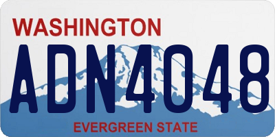 WA license plate ADN4048