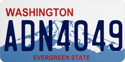 WA license plate ADN4049
