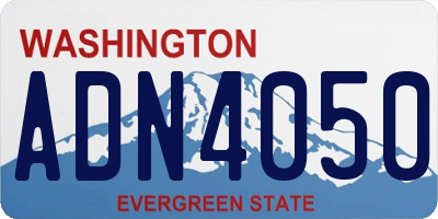WA license plate ADN4050