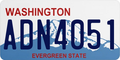 WA license plate ADN4051