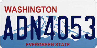 WA license plate ADN4053