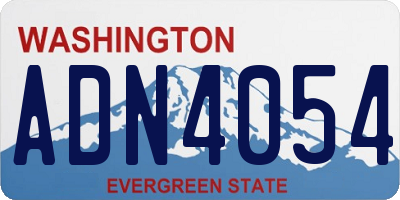WA license plate ADN4054