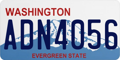 WA license plate ADN4056