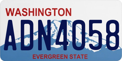 WA license plate ADN4058