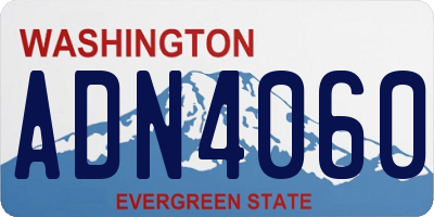 WA license plate ADN4060