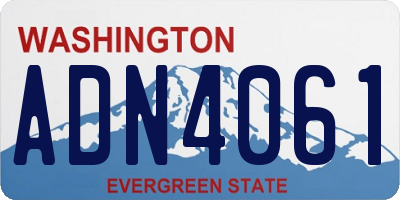 WA license plate ADN4061