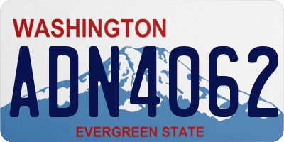 WA license plate ADN4062