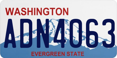 WA license plate ADN4063