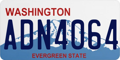WA license plate ADN4064